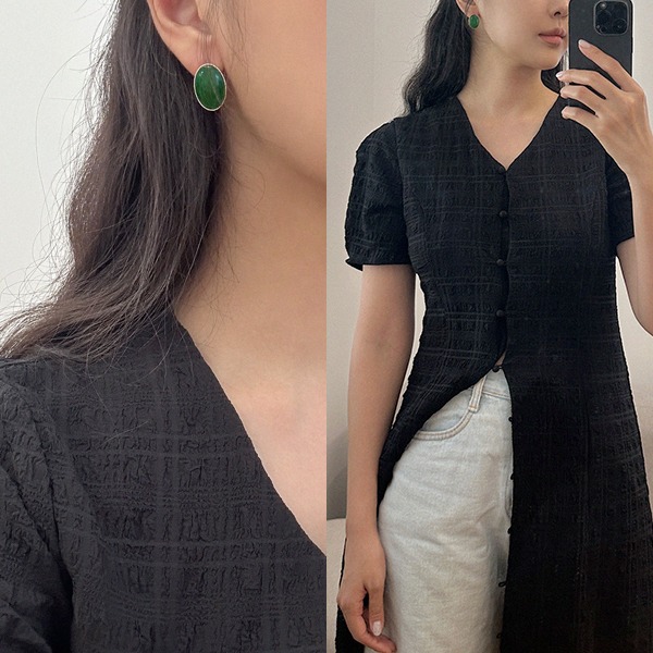 ㆍDesigned by Namheeㆍ Oval Jade Earrings 18K 오벌 비취 귀걸이