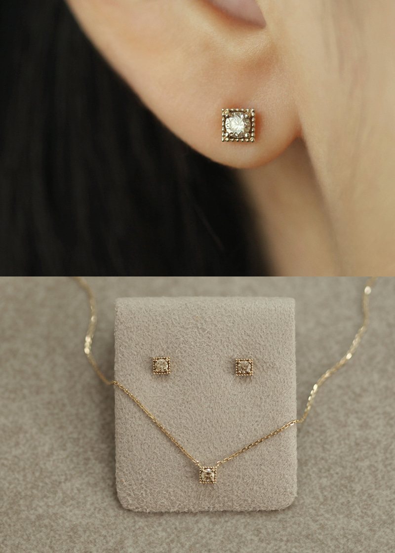 Cognac Diamond Daily Earrings 18K 꼬냑 다이아몬드 데일리 귀걸이