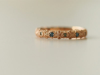 Blue Diamond, Green Diamond Lace Ring 18K 블루 다이아몬드, 그린 다이아몬드 레이스 반지