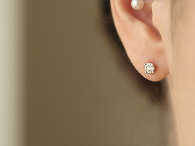 Diamond Invisible Earrings 18K 다이아몬드 인비저블 귀걸이