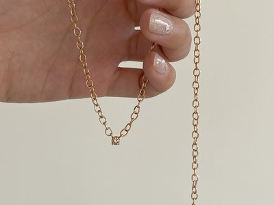 Cognac Diamond Eolmeong Chain Necklace 18K 꼬냑 다이아몬드 얼멍 체인 목걸이