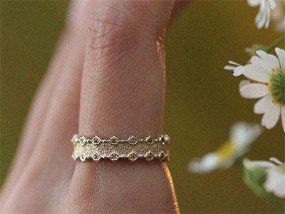 Cognac Diamond Frill Ring 18K 꼬냑 다이아몬드 프릴 반지