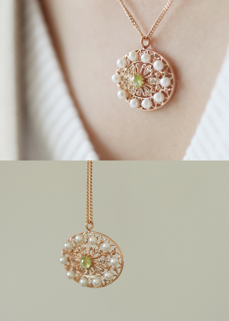Toscana Necklace 18K 토스카나 목걸이 (옐로우 러프 다이아몬드, 꼬냑 다이아몬드, 진주)