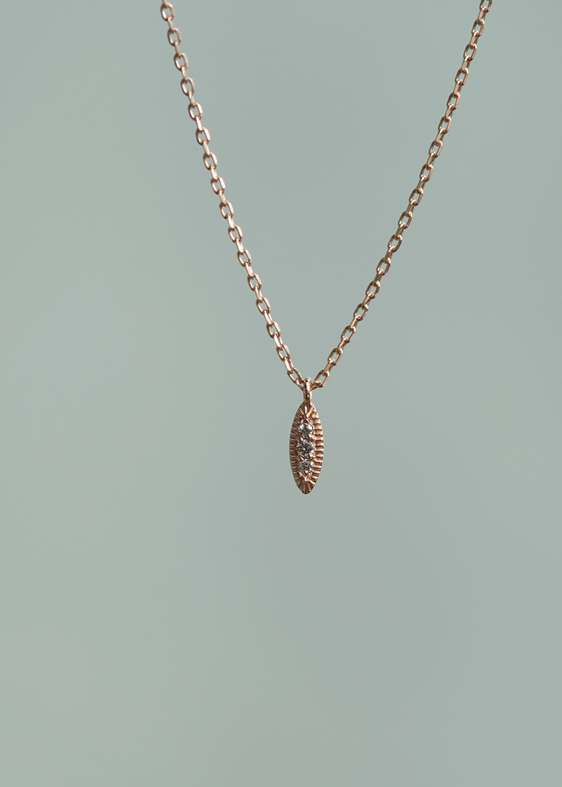 Cognac Diamond Rice Necklace 18K 꼬냑 다이아몬드 라이스 목걸이