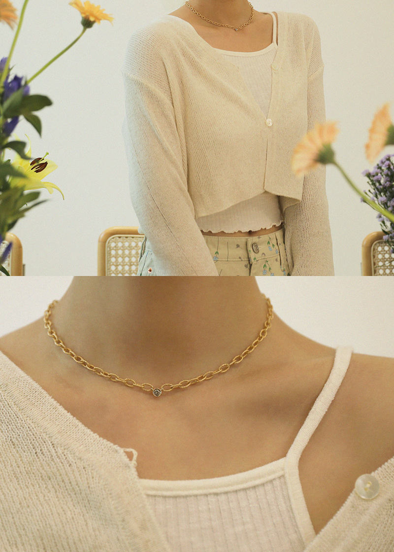 Cognac Diamond Trend Necklace 18K 꼬냑 다이아몬드 트렌드 목걸이