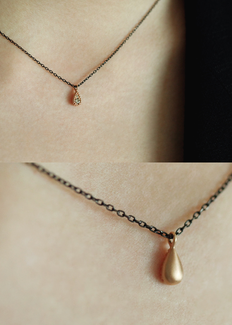 Cognac Diamond Dew Necklace 18K 꼬냑 다이아몬드 이슬 목걸이