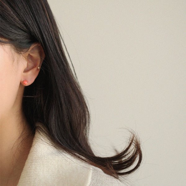 ㆍDesigned by Namheeㆍ 6MM Momo Coral Earrings 18K 6MM 모모 산호 귀걸이