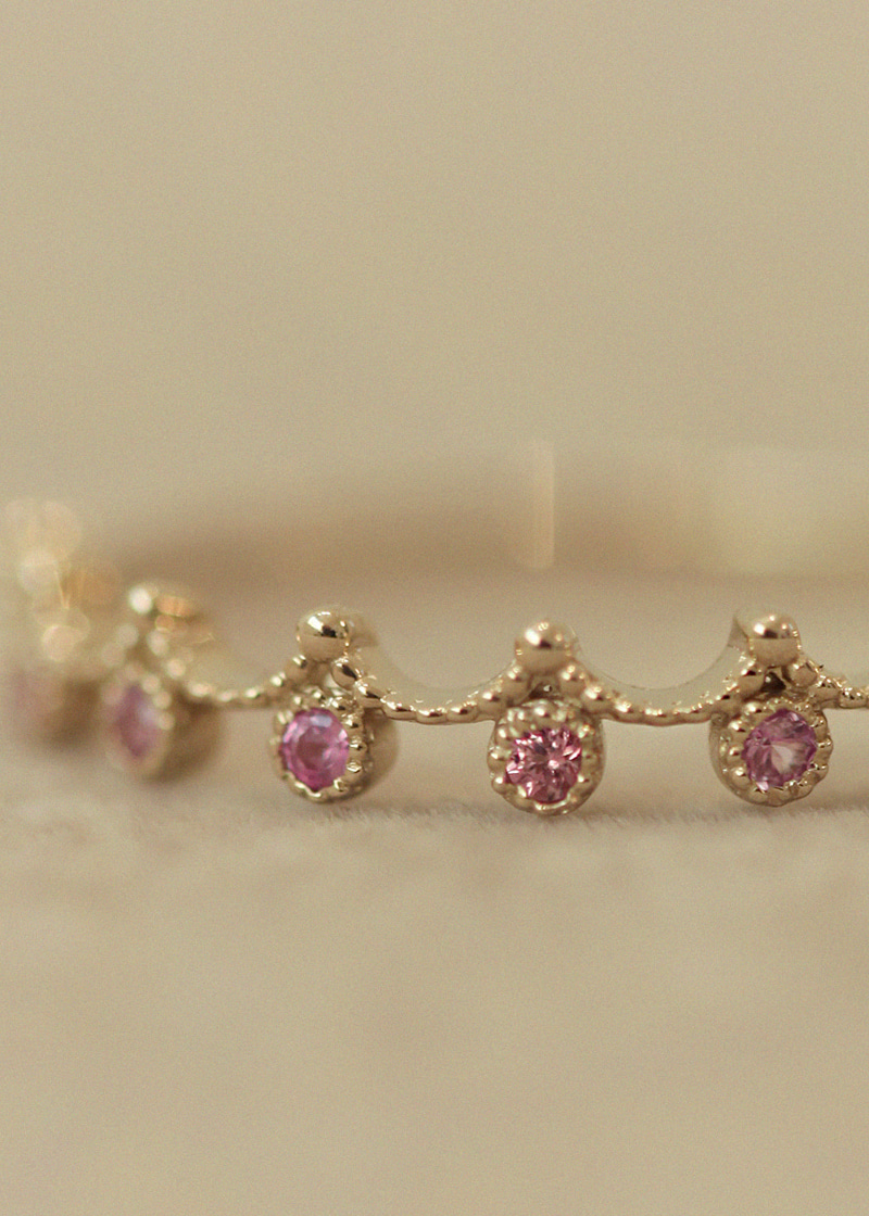Pink Sapphire Tiara Ring 18K 핑크 사파이어 티아라 반지