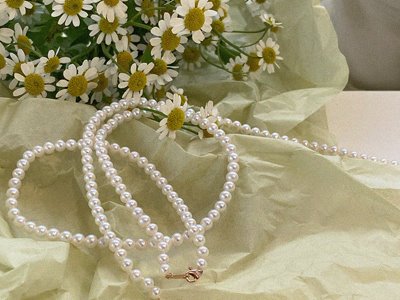 Made by K/BB 4mm Freshwater Pearl Necklace 18K 4mm 담수 진주 목걸이 (실)