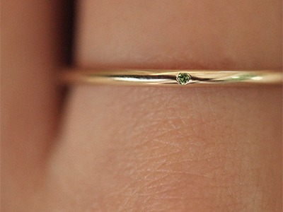 1P Green Diamond Juju Ring 18K 1P 그린 다이아몬드 주주 반지