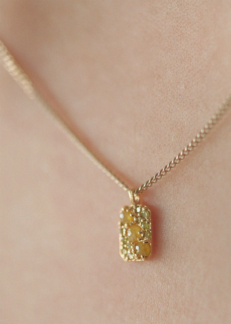 Yellow Diamond, Yellow Rough Diamond Candy Necklace 18K 옐로우 다이아몬드, 옐로우 러프 다이아몬드 캔디 목걸이