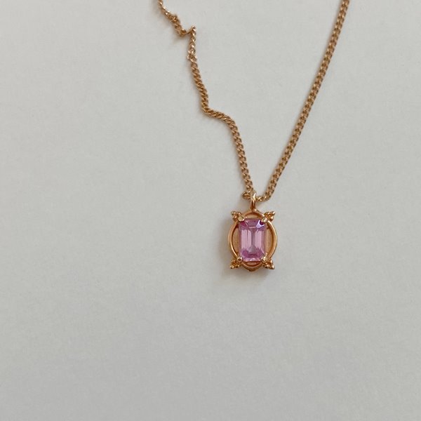 Pink Sapphire Seine Necklace 18K 핑크 사파이어 센느 목걸이