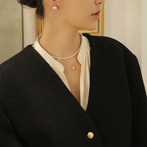 ㆍDesigned by Namheeㆍ Dieci Shell Cameo Classic Style Necklace 18K 디에치 셸 카메오(10＊8) 클래식 스타일 목걸이