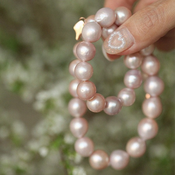 10MM Pink Freshwater Pearl Ugly Necklace 18K 10MM 핑크 담수 진주 어글리 목걸이