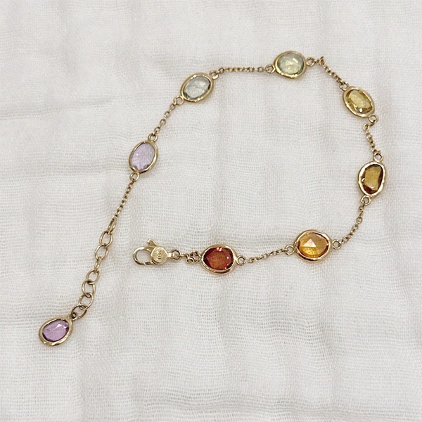 ㆍDesigned by Daeunㆍ  Rainbow Fancy Sapphire Bracelet 18K 무지개 팬시 사파이어 팔찌